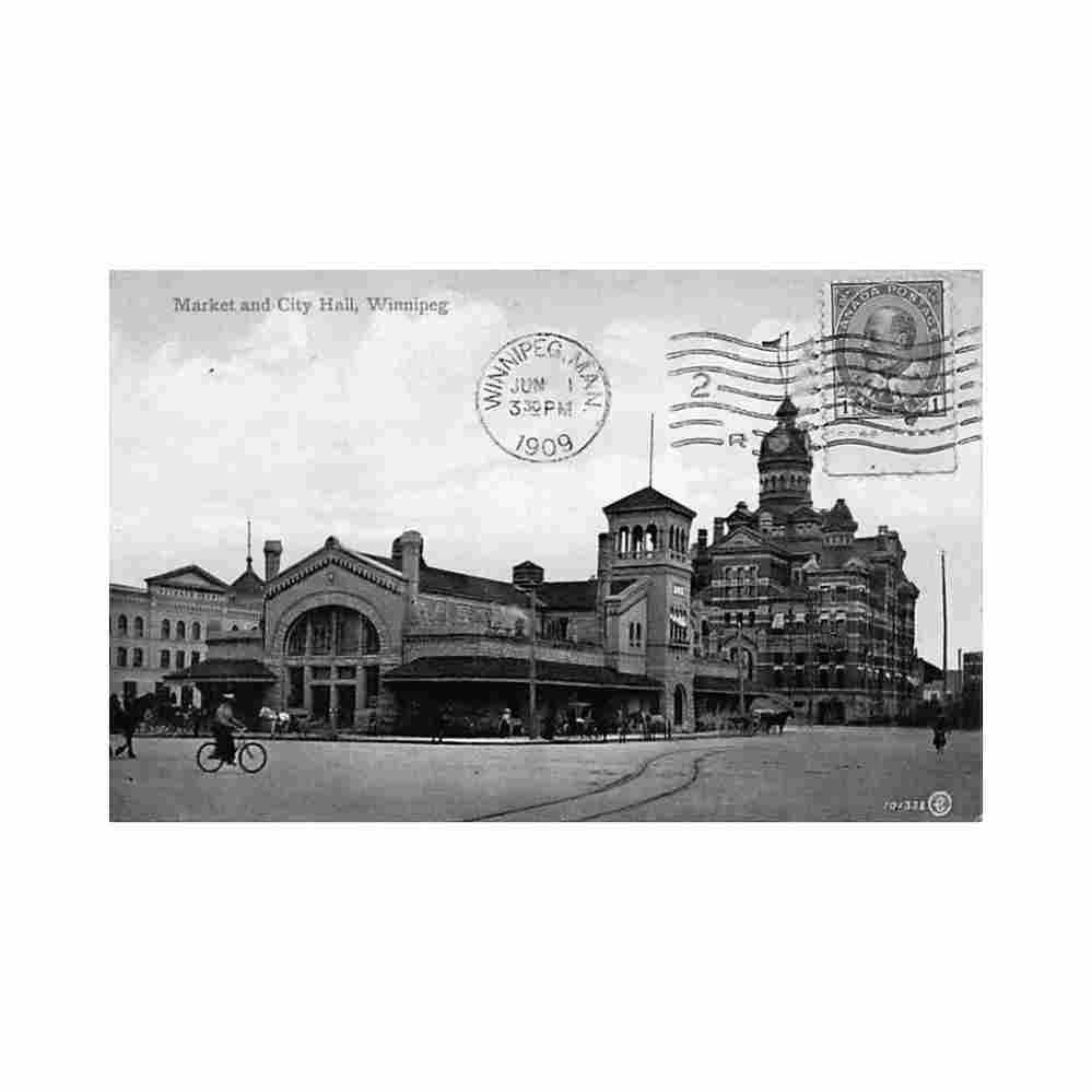 canada winnipeg mb market and city hall Vintage A4 Photo Print