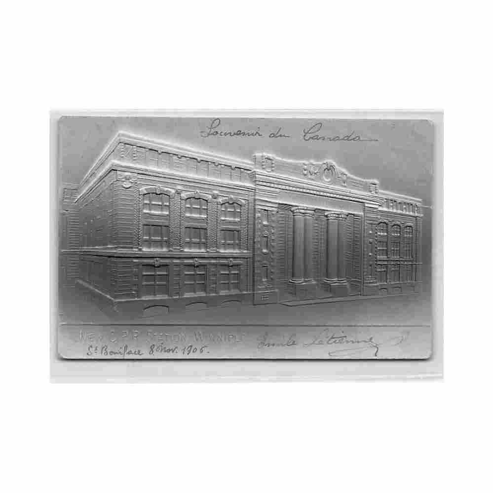 canada winnipeg mb new cpr station embossed Vintage A4 Photo Print
