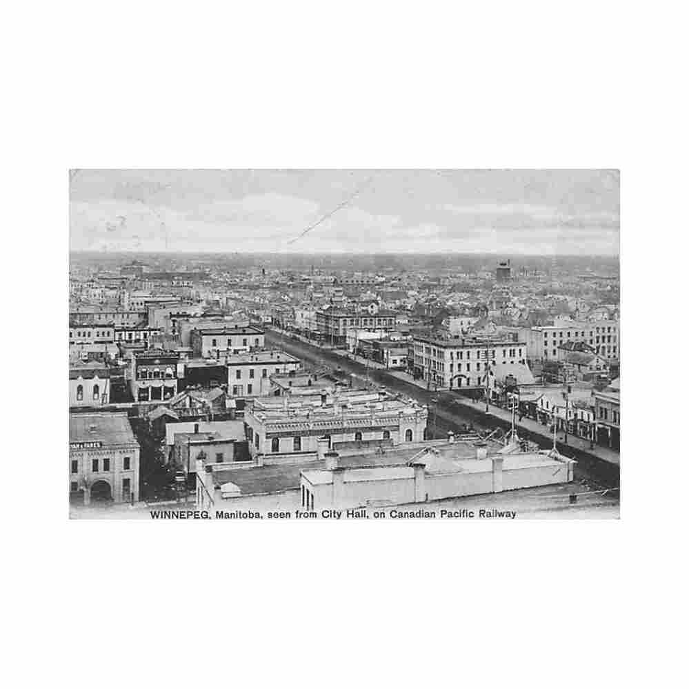 canada winnipeg mb seen from city hall Vintage A4 Photo Print