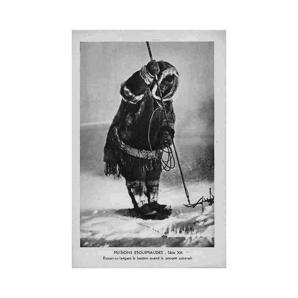 canadaeskimo throwing harpoon when seal appears oblate missionaries of mary immaculate s Vintage A4 Photo Print