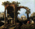 canal Capriccio with Classical Ruins Art A4 Photo Print