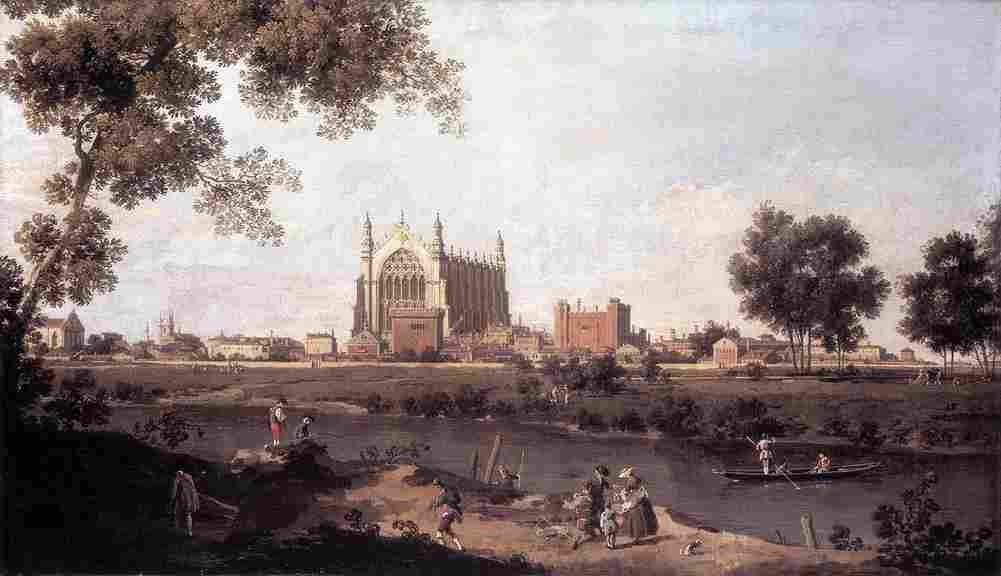 canal Eton College Chapel Art A4 Photo Print