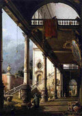 canal View with Portico Art A4 Photo Print