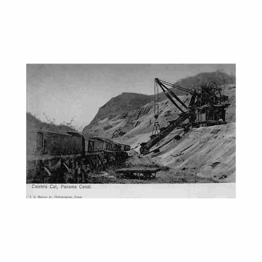 canal de panama culebra cut i l maduro jr Vintage A4 Photo Print
