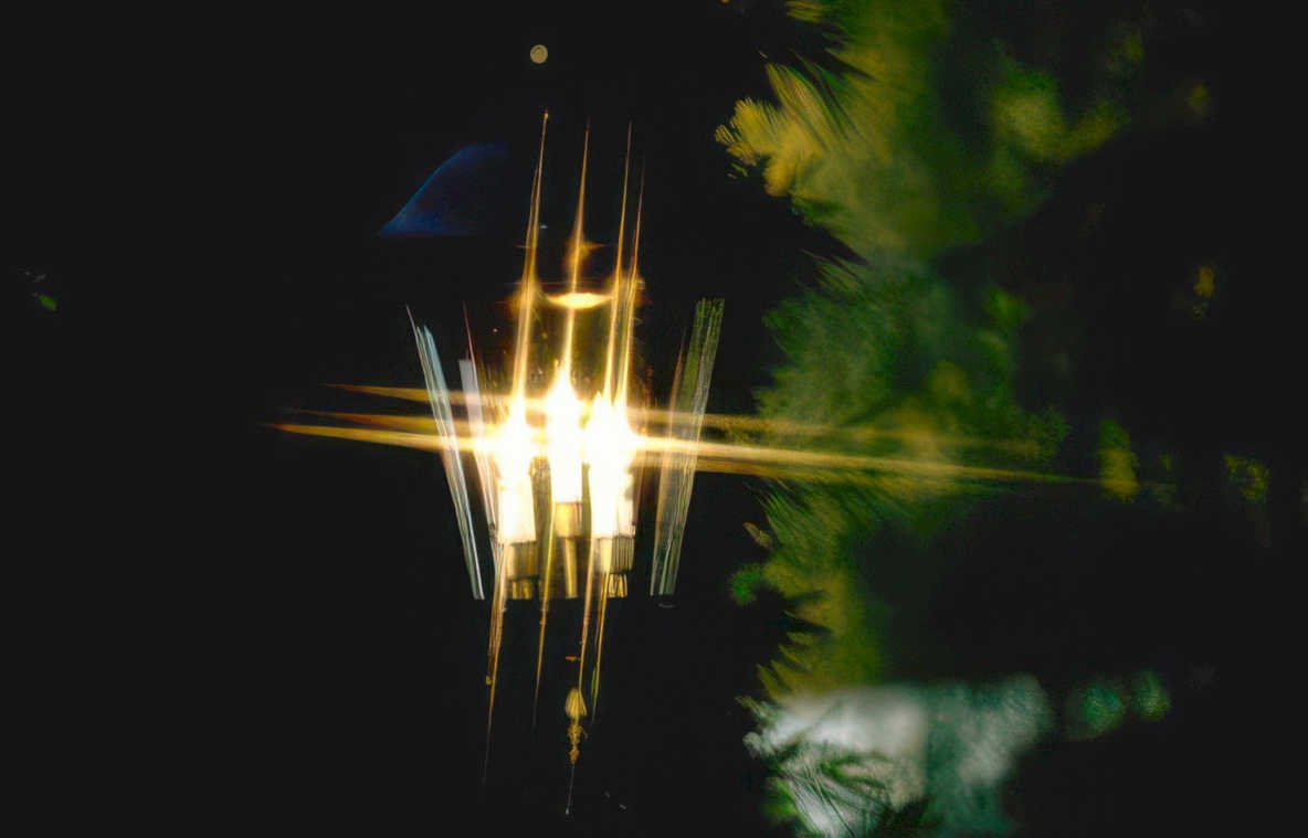 candlelight christmas tree Vintage A4 Photo Print