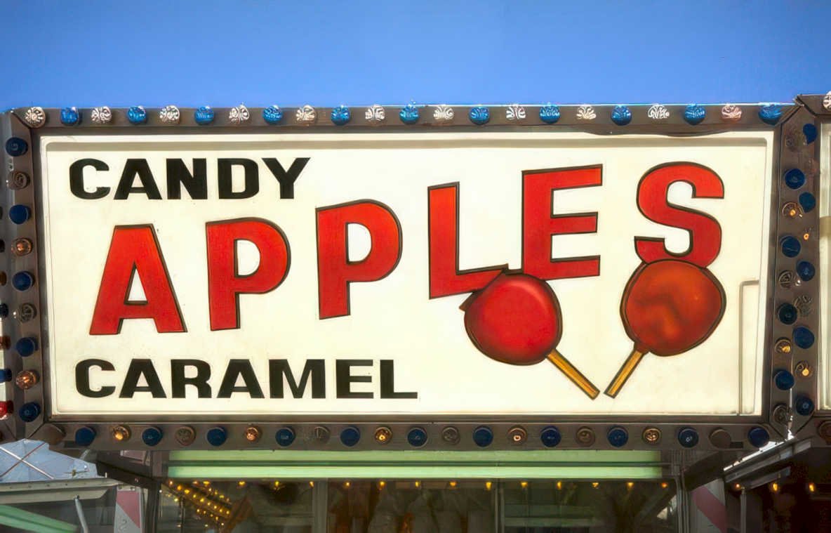 candy apples caramel Vintage A4 Photo Print