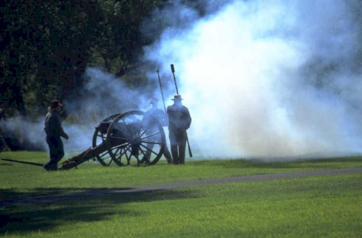 cannon firing reenactment 1980s 1990s A4 Photo Print