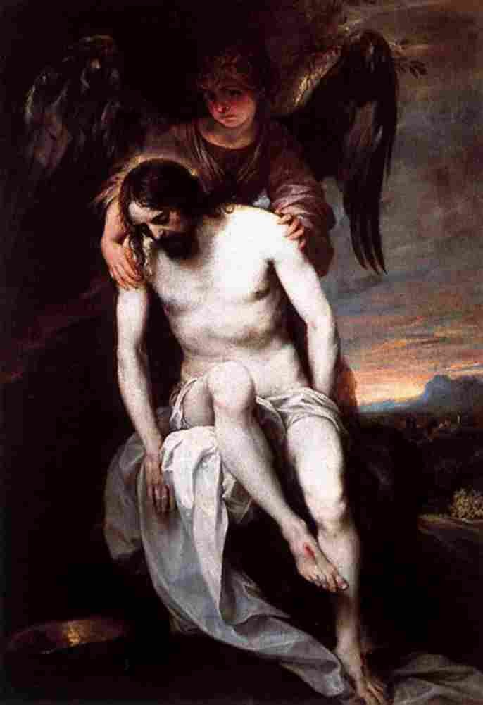 cano alonso the dead christ supported by an angel Art A4 Photo Print