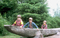 canoe boys evergreen Vintage A4 Photo Print
