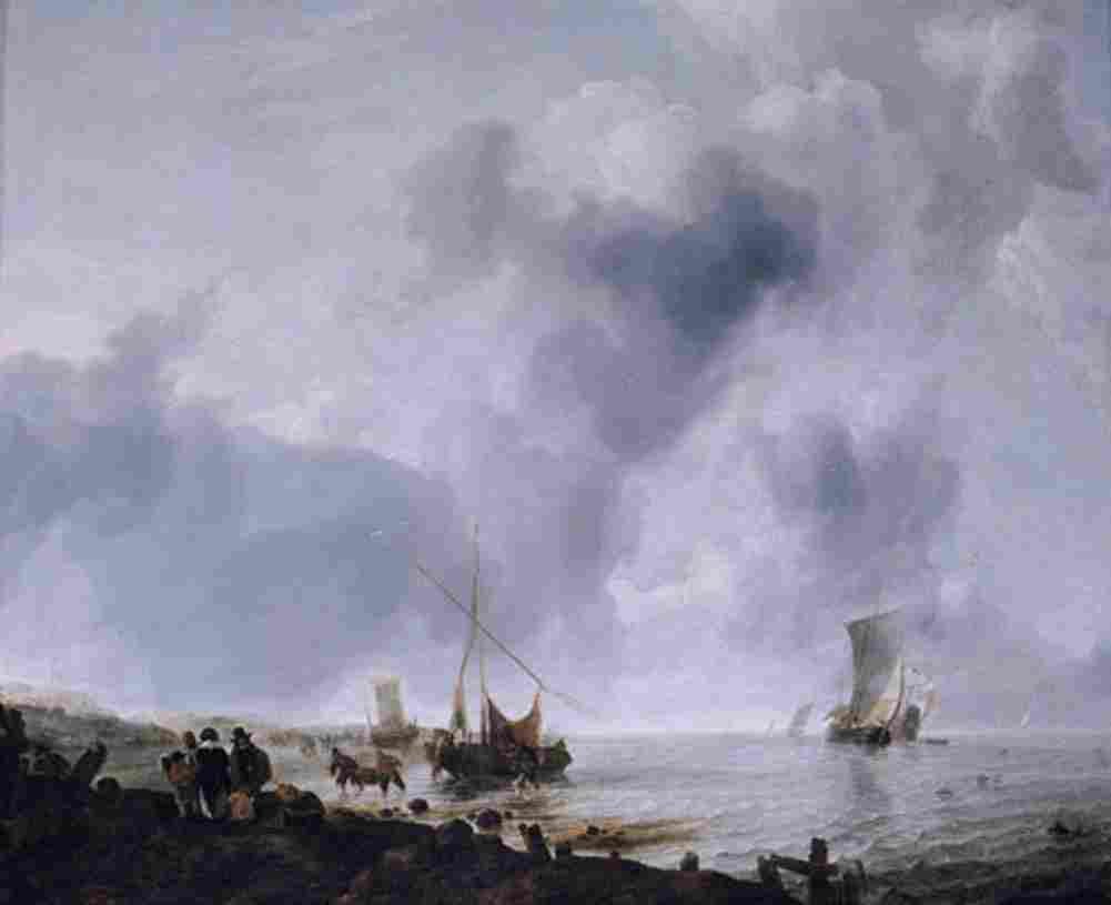 cappelle ships off the coast Art A4 Photo Print