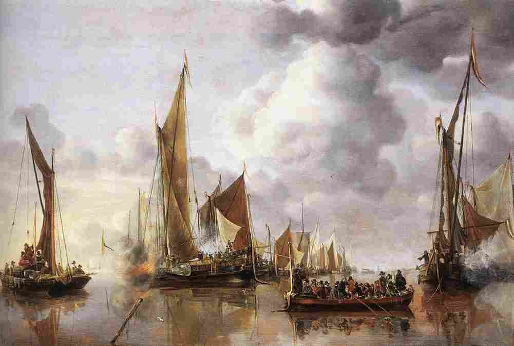 cappelle the state barge saluted by the home fleet Art A4 Photo Print