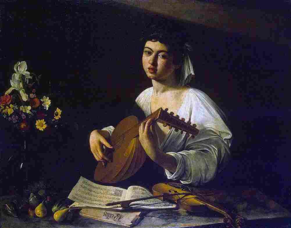 cara Lute Player Art A4 Photo Print