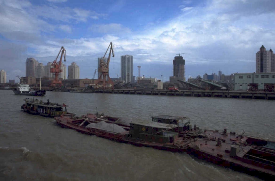 cargo barges shanghai 1980s 1990s A4 Photo Print