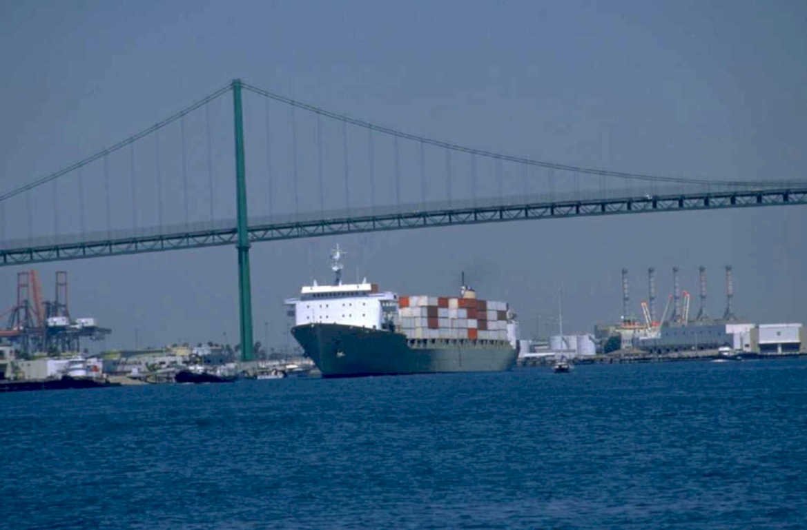 cargo ship bridge 1980s 1990s A4 Photo Print