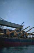 cargo ship cranes Vintage A4 Photo Print