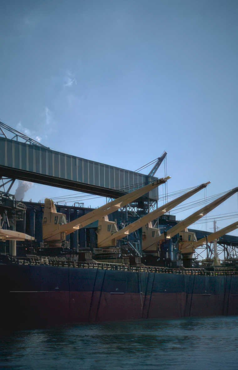 cargo ship cranes Vintage A4 Photo Print