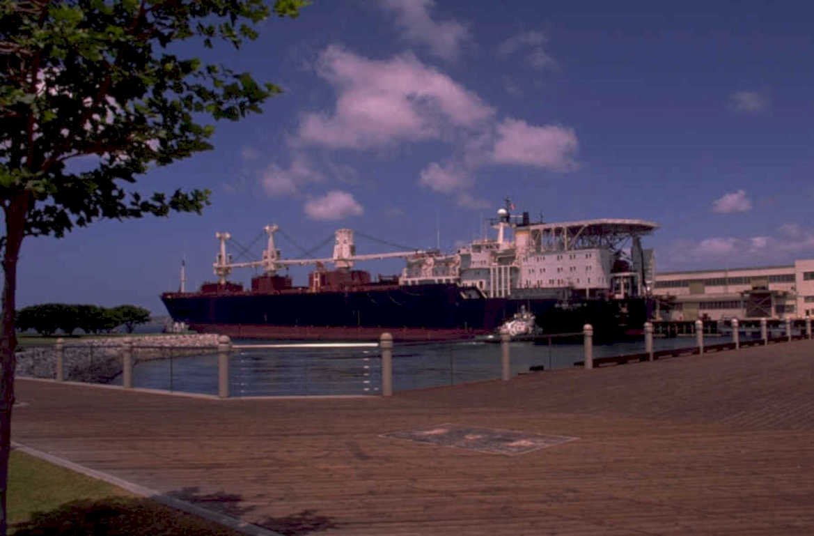 cargo ship harbor 1980s 1990s A4 Photo Print