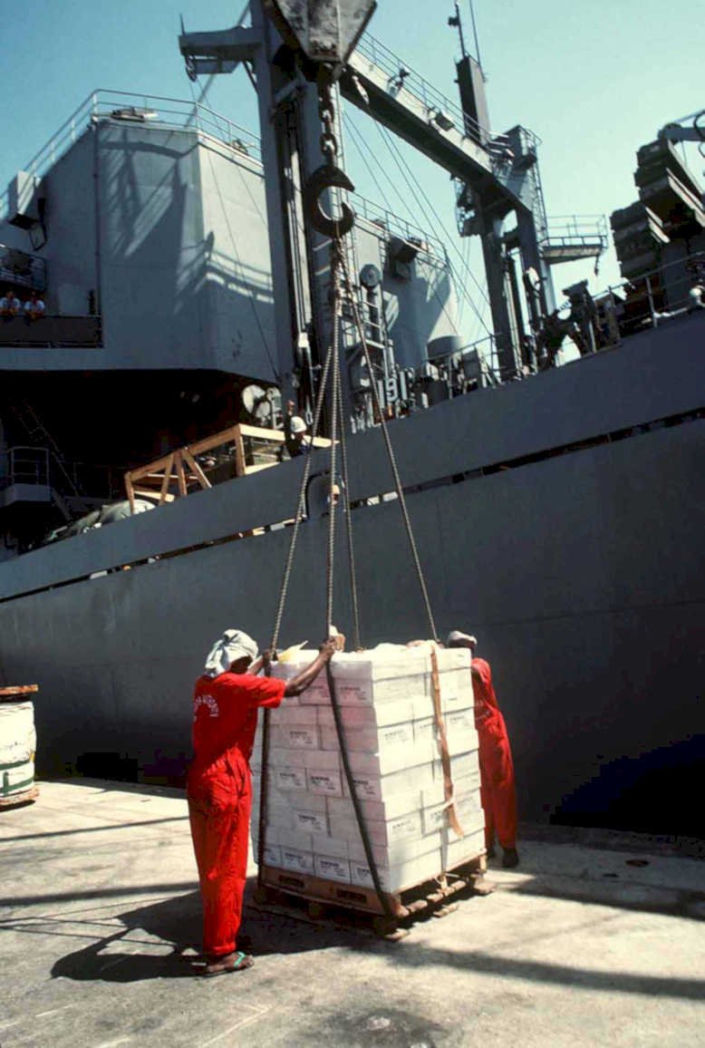 cargo ship loading1980s 1990s A4 Photo Print