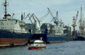 cargo ships hamburg Vintage A4 Photo Print