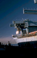 cargoship crane harbor 1980s 1990s A4 Photo Print