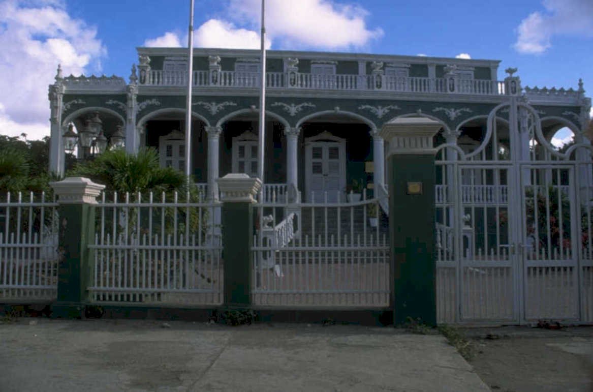 caribbean house columns 1980s 1990s A4 Photo Print