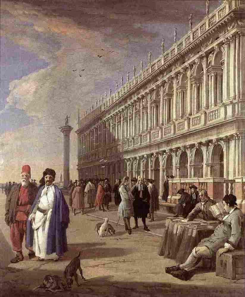 carlevarijs luca piazzetta and library Art A4 Photo Print