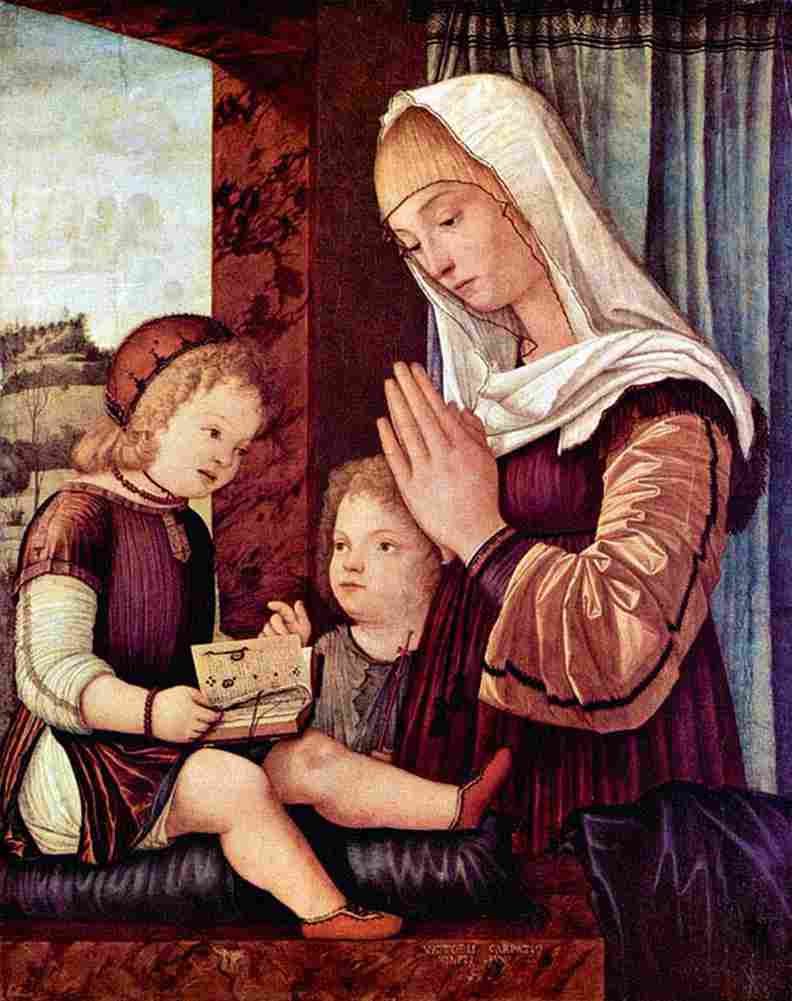 carp Mary with Jesus and John Art A4 Photo Print
