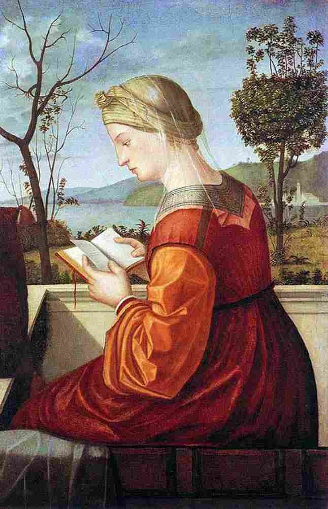 carp The Virgin Reading Art A4 Photo Print