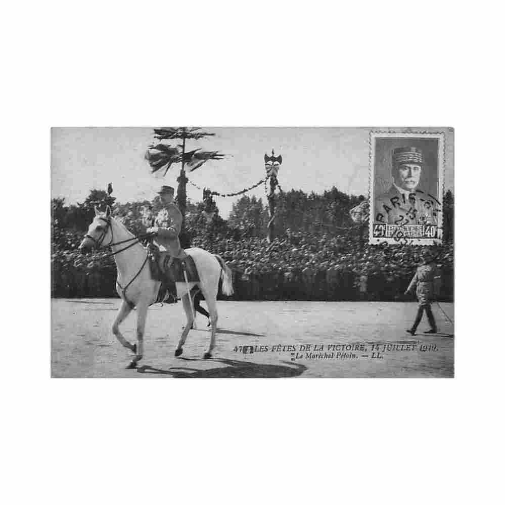 carte maximum marechal petain Vintage A4 Photo Print