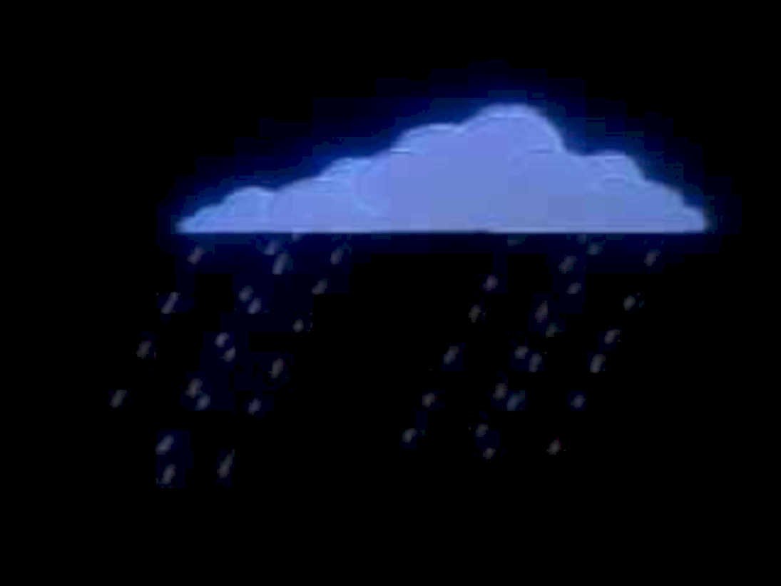 cartoon cloud rain1980s 1990s A4 Photo Print