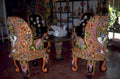 carved chairs peacock 1980s 1990s A4 Photo Print