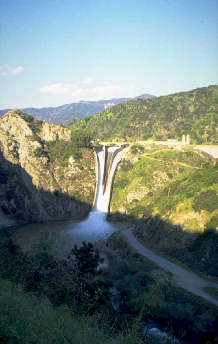 castaic dam waterfall 1980s 1990s A4 Photo Print