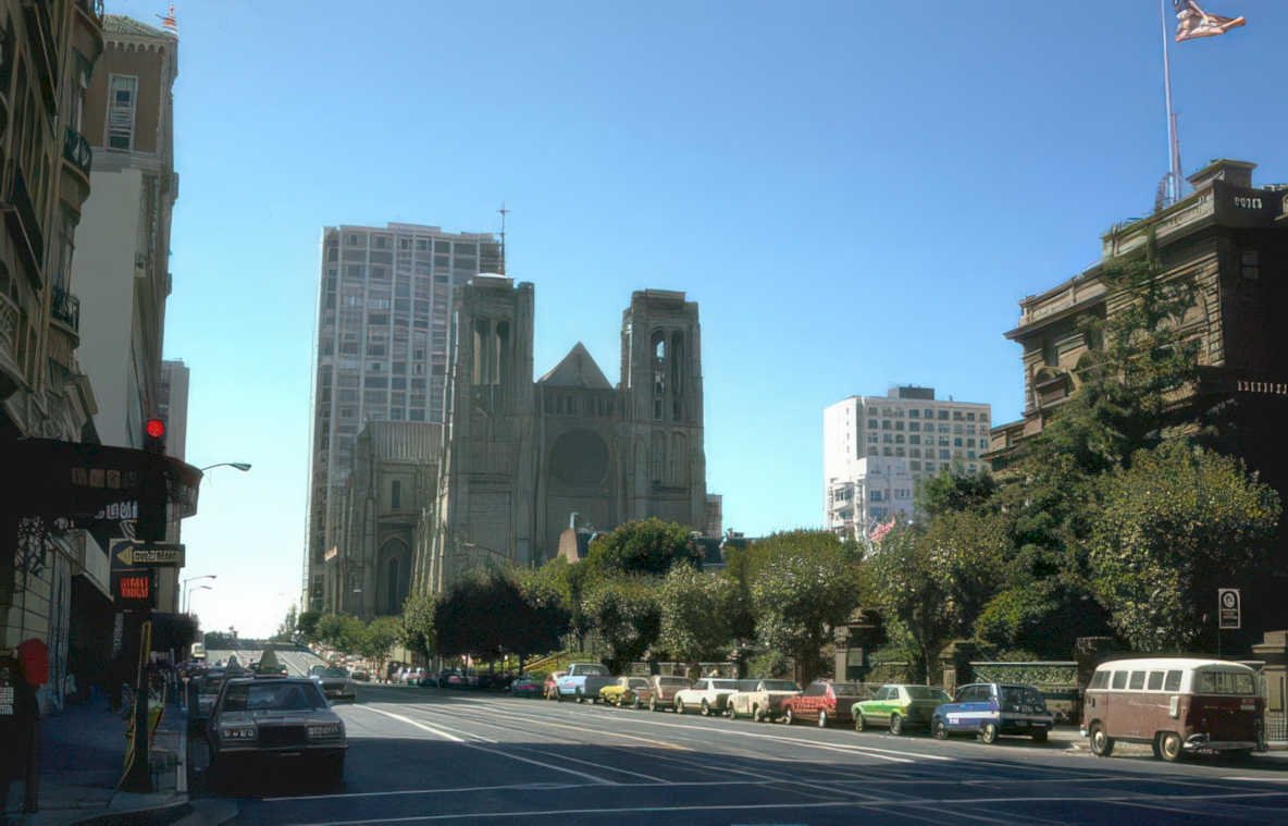cathedral street view Vintage A4 Photo Print