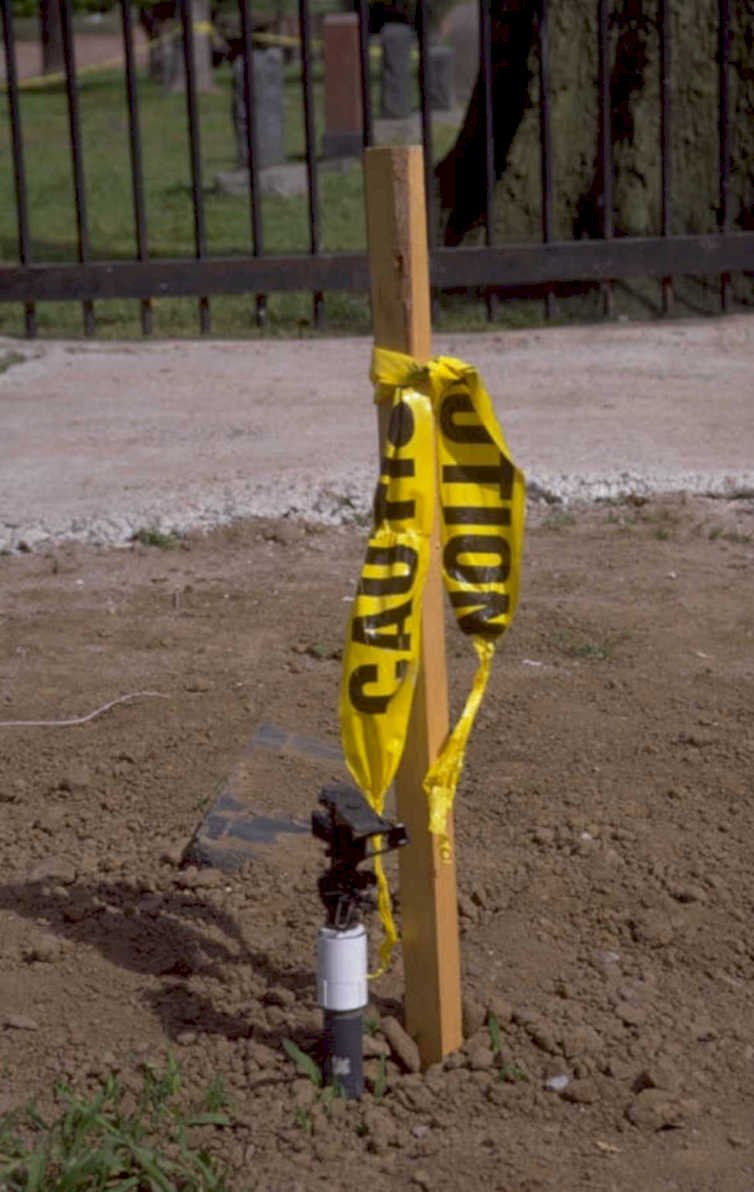 caution stake grave 1980s 1990s A4 Photo Print