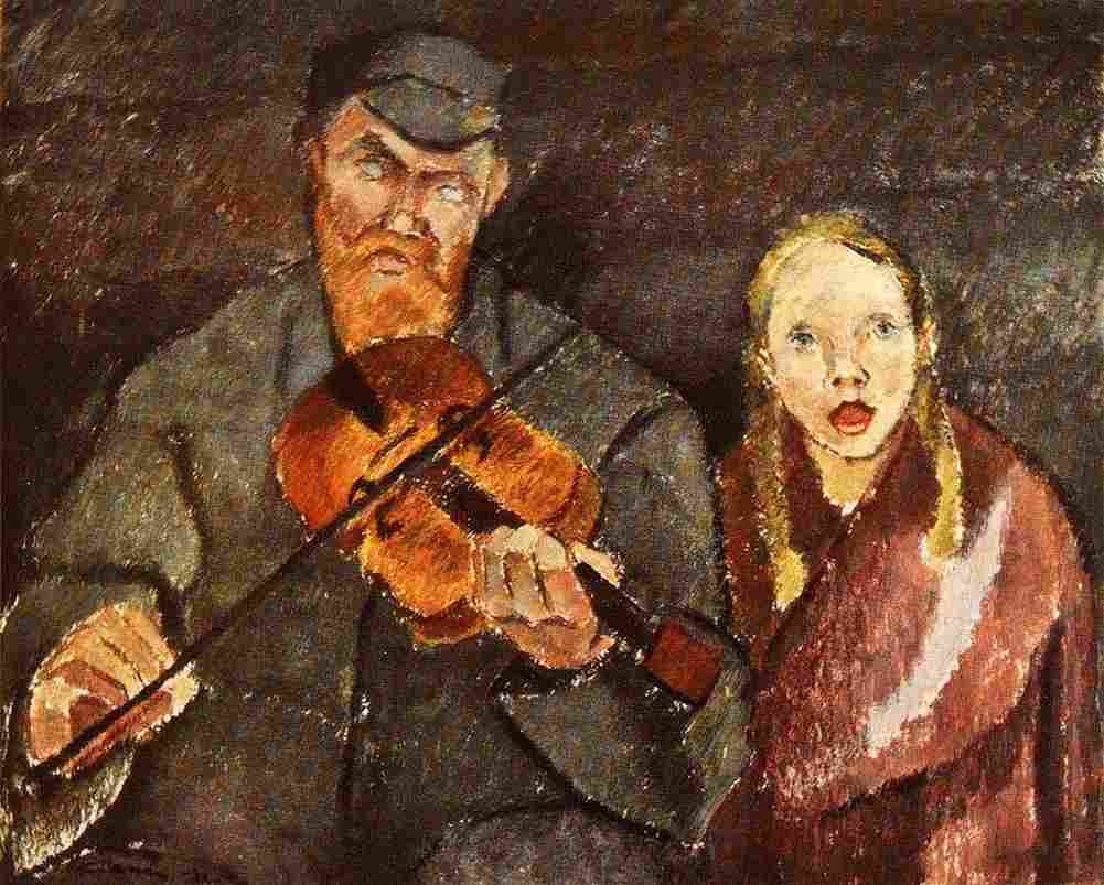 caw Blind Musician Art A4 Photo Print