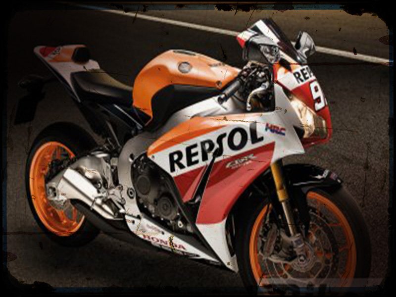 cbr1000rr sp repsol edition A4 Photo Print Motorbike Vintage Aged
