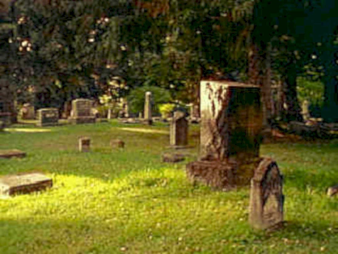cemetery gravestones evening1980s 1990s A4 Photo Print
