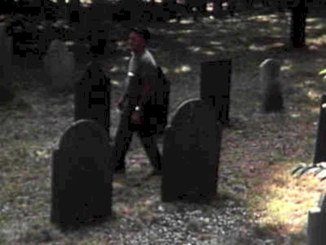 cemetery man gravestones1980s 1990s A4 Photo Print