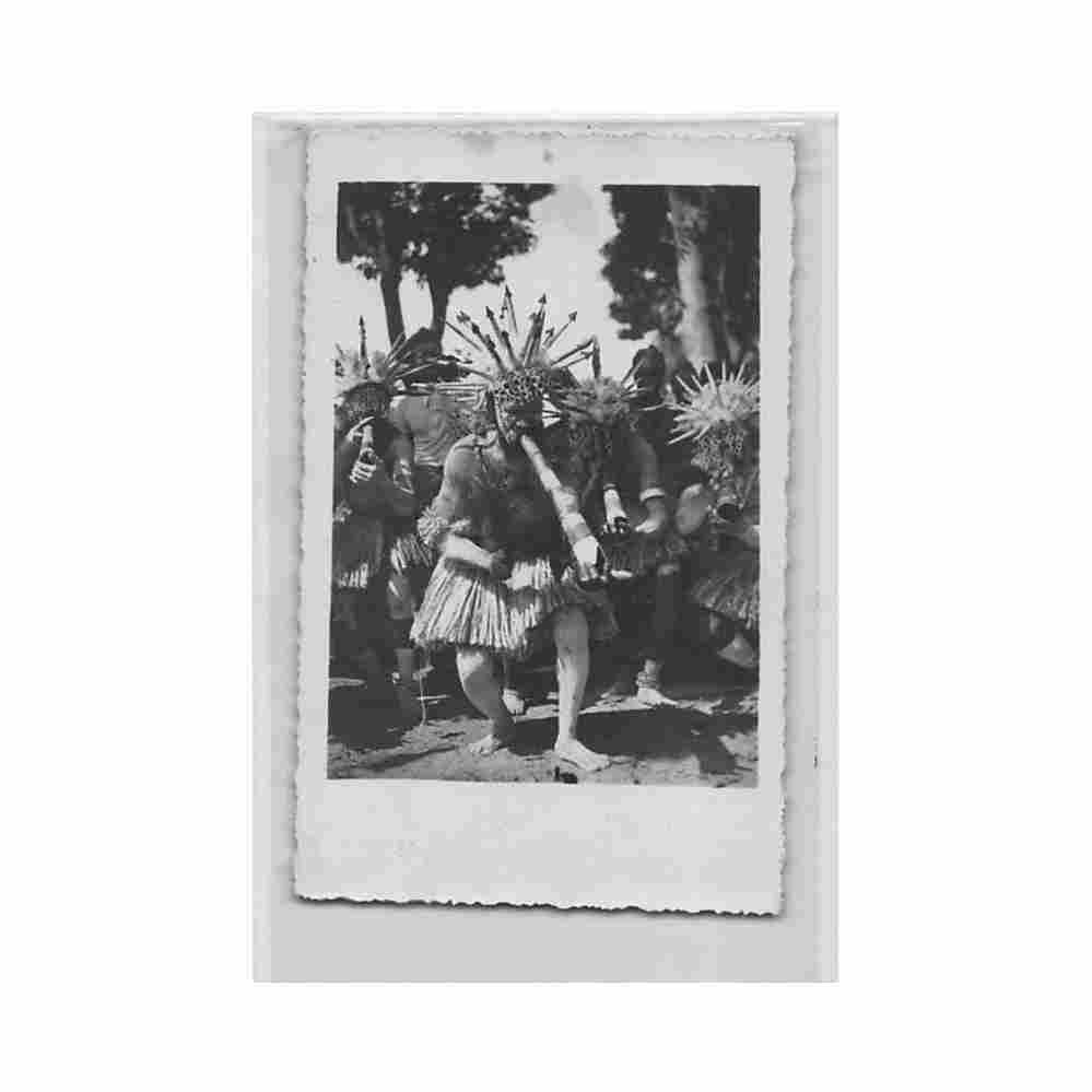 centrafrique danseur m baka mandja lors de la ceremonie de la circoncision carte ed inconnu Vintage A4 Photo Print