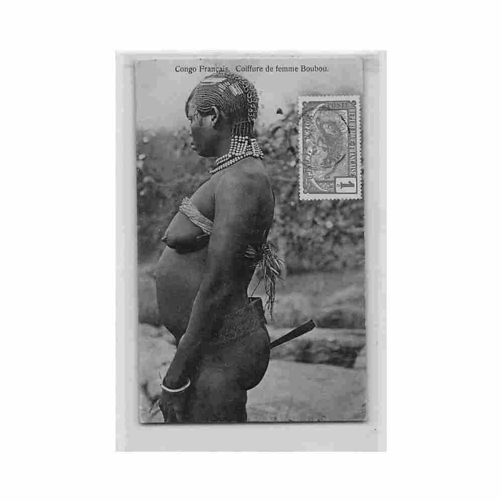 centrafrique nu ethnique coiffure de femme boubou ed auguste bechaud Vintage A4 Photo Print