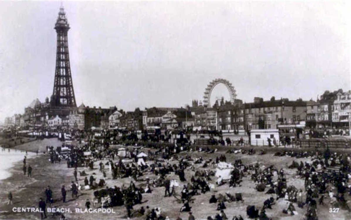 central beach blackpoolVintage 1880s 1900s A4 Photo Print
