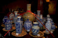 ceramic blue vases 1980s 1990s A4 Photo Print