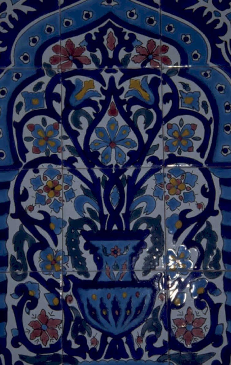 ceramic mosaic floral 1980s 1990s A4 Photo Print