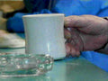 ceramic mug blue1980s 1990s A4 Photo Print