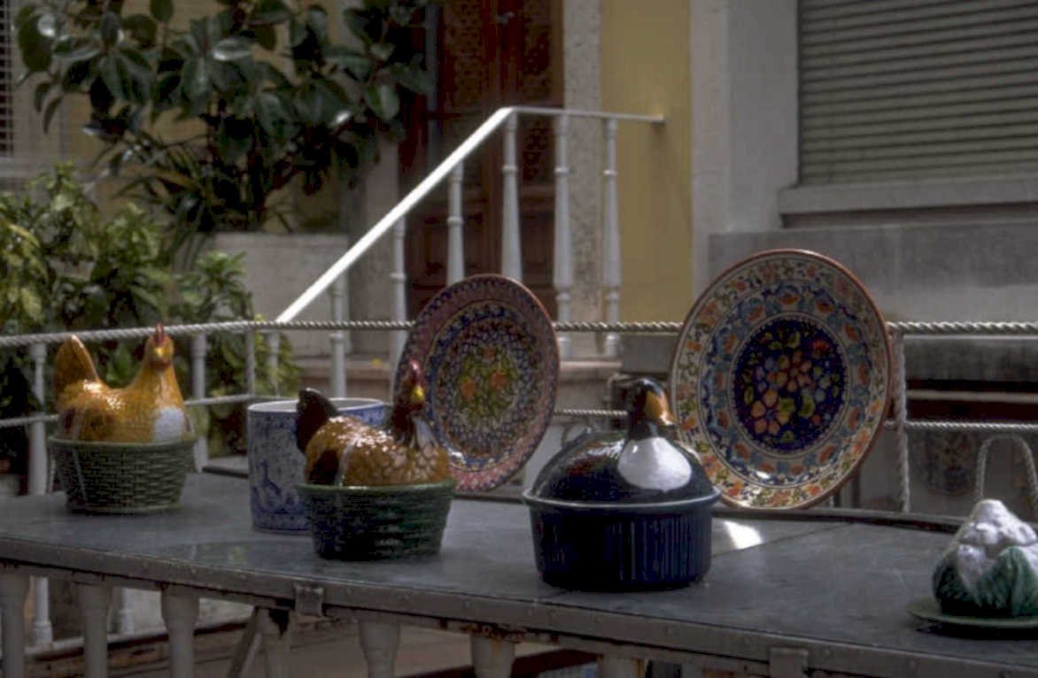 ceramic plates dishes 1980s 1990s A4 Photo Print