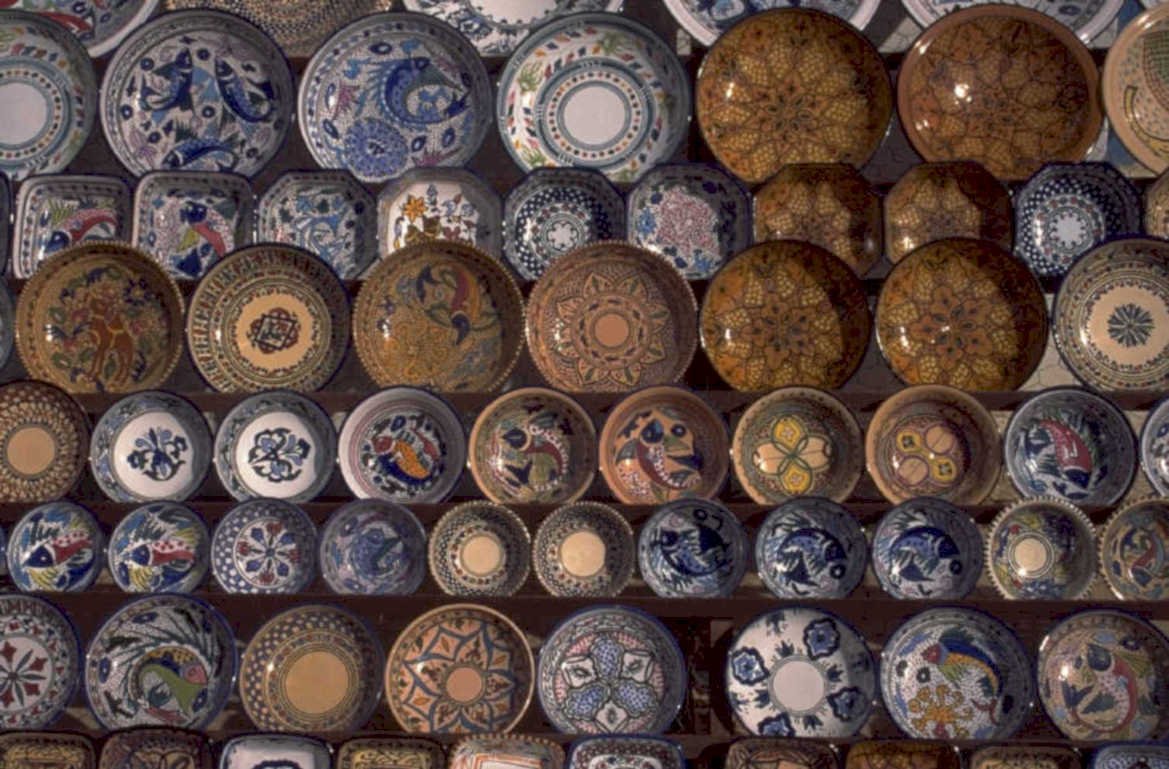 ceramic plates morocco 1980s 1990s A4 Photo Print