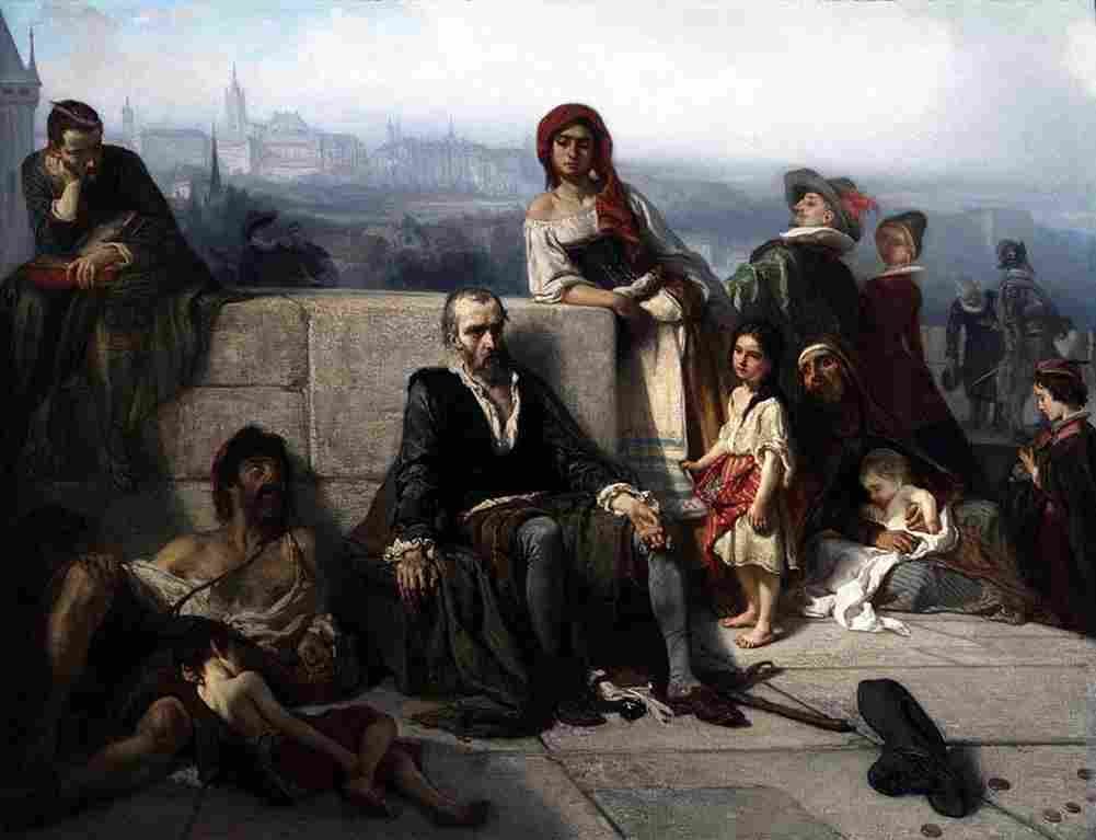 cerm Simon Lomnicky begging at the Prague Bridge Art A4 Photo Print