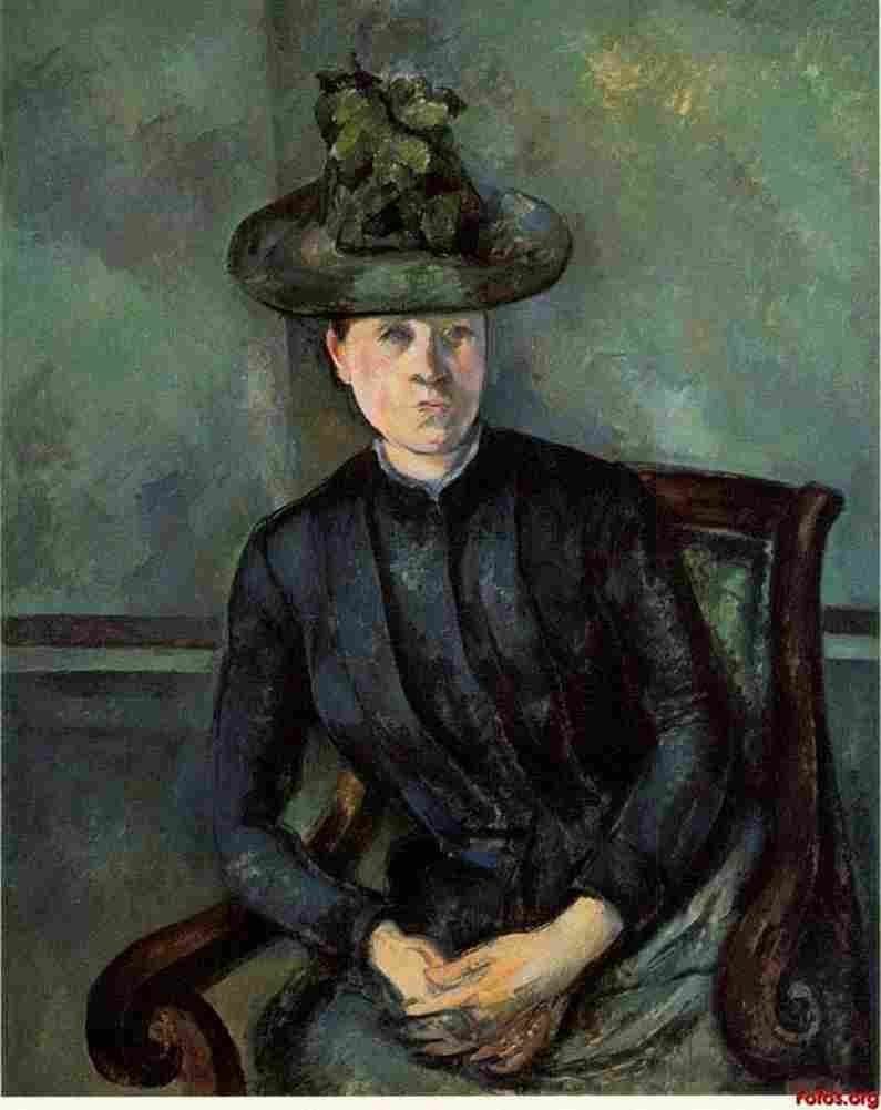 cez Woman in a Green Hat Art A4 Photo Print