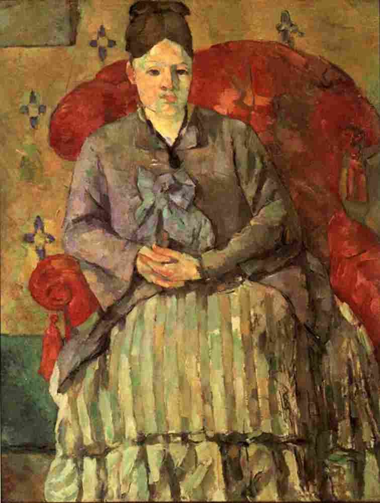 cezanne madame cezanne in a red armchair Art A4 Photo Print