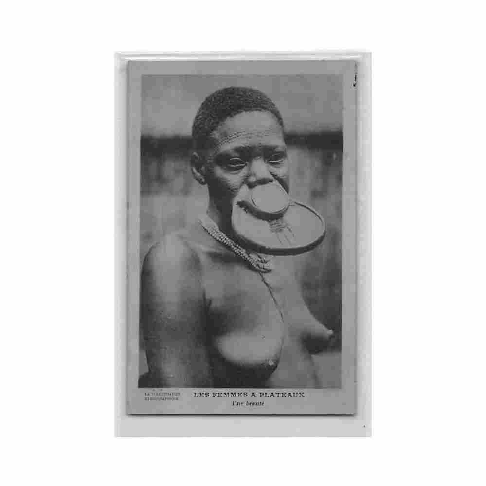 chad lip disk women a beauty la popularization ethnographique Vintage A4 Photo Print